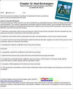 Heat Exchangers Excel Workbook