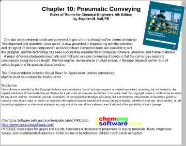 Pneumatic Conveying Excel Workbook