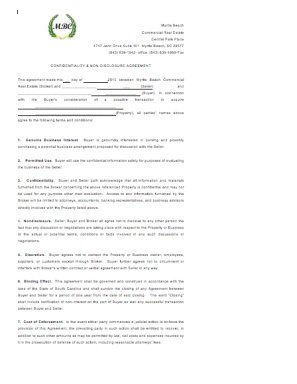 Real Estate Non Disclosure Agreement Template
