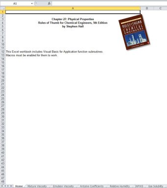 Physical Properties Excel Workbook