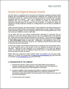 Due Diligence Checklist