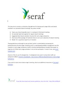 Guide Startup Board Meetings and Investor Reports