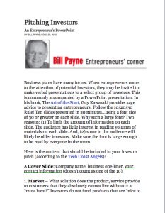 Pitching Investors: An Entrepreneurs Powerpoint