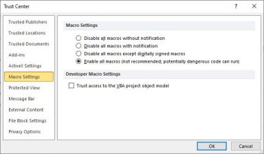 Check If You Can Run Excel Macros on Your Computer