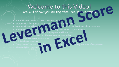 Stock Valuation for the Levermann Score in Excel (FREE VERSION)