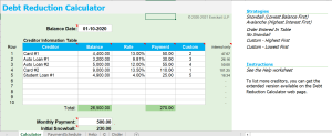 Debt Reduction Exercise for Personal Use