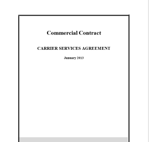Commercial Contract: Carrier Service Agreement