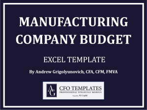 Manufacturing Company Budget Template