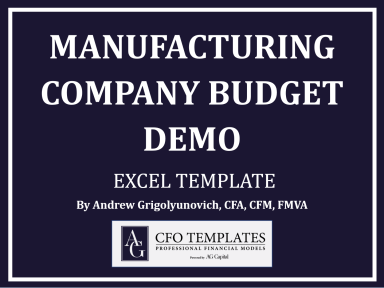 Manufacturing Company Budget Template Demo