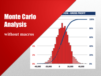 Monte Carlo Analysis (without macros) Excel Model