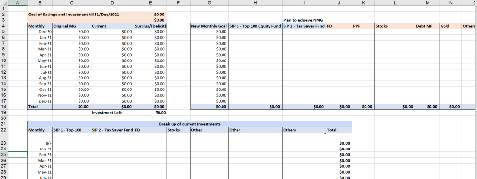 Investment Goals Tracking - Eloquens