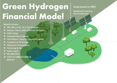 Green Hydrogen (Simple Electrolysis with on site Solar Plant) Financial Model