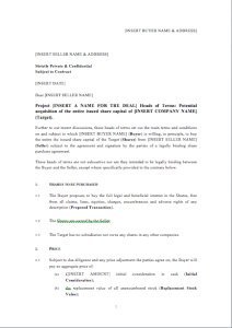 Heads of Terms for Buying or Selling a Company