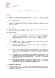 Mutual Non Disclosure Agreement Template