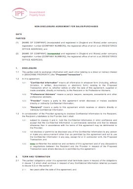 Mutual Non Disclosure Agreement Template