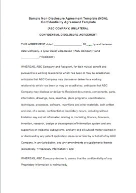 Non-Disclosure Agreement Template