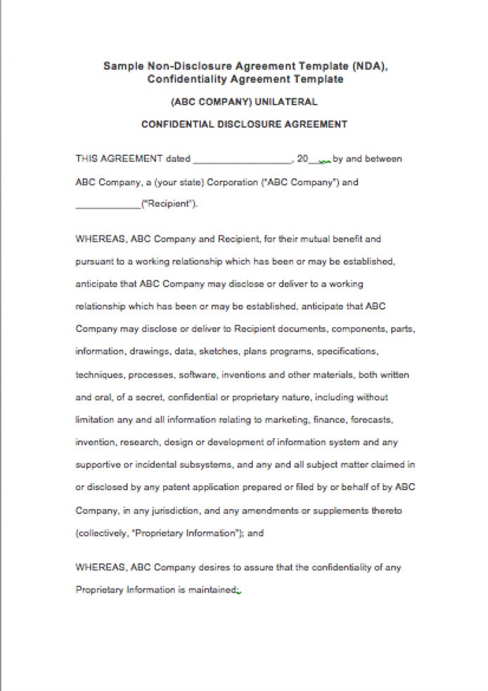 Non-Disclosure Agreement Template - Eloquens