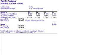 Quarterly DCF (Discounted Cash Flow) Discounting Formula Excel Model