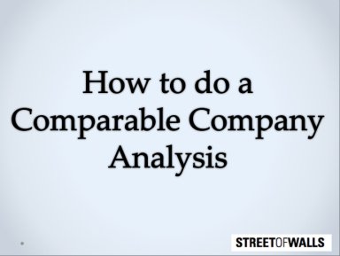How to do a Comparable Company Analysis