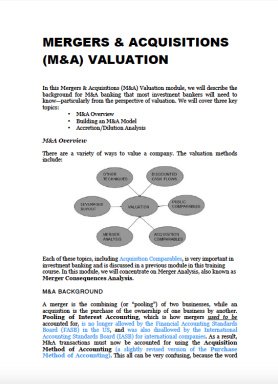 Mergers & Acquisitions Valuation