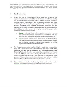 Non-Circumvention Clause Template
