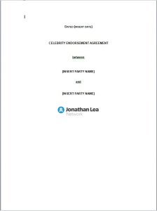 Celebrity Endorsement Agreement Template