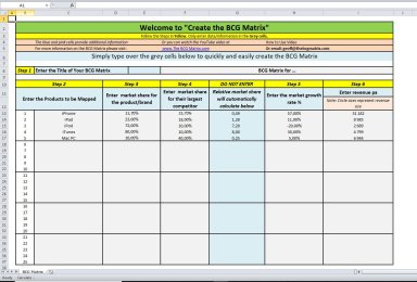 BCG Matrix Excel Template