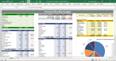 Personal Finance Template Microsoft Excel