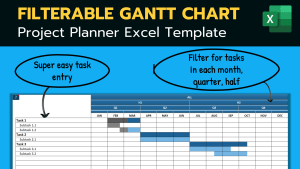 Filterable Excel Gantt Chart Template - FREE VERSION (bi-weekly precision)