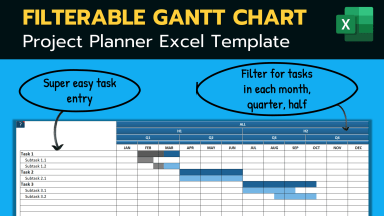 Filterable Excel Gantt Chart Template - FREE Excel Project Planner