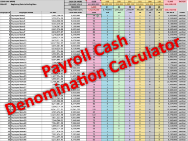 Payroll Cash Denomination Calculator
