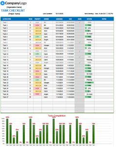 Effective Work Checklist Template with Graphical Representation - Easy Editable with tasks