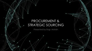 Procurement and Strategic Sourcing